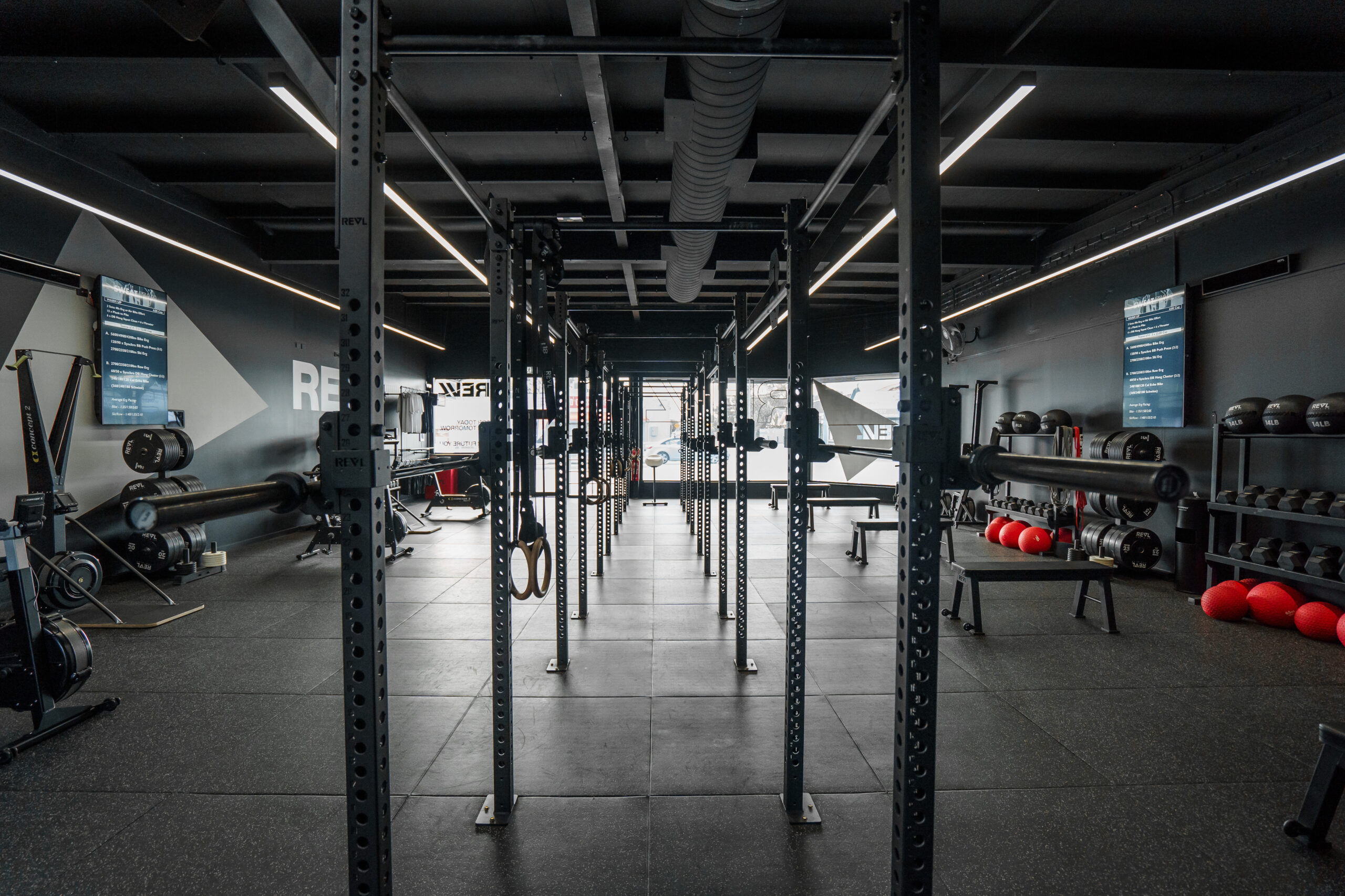 REVL training floor rig and conditioning equipment